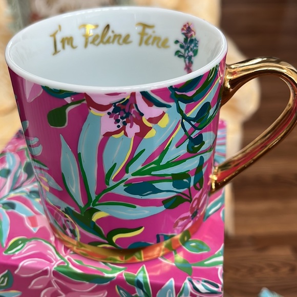 Lilly Pulitzer "I'm Feline Fine" Mug - New - Picture 4 of 10